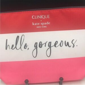 Kate Spade and Clinique Hello Gorgeous Cosmetic Case Bag NEW Approx  9..5” x 6”